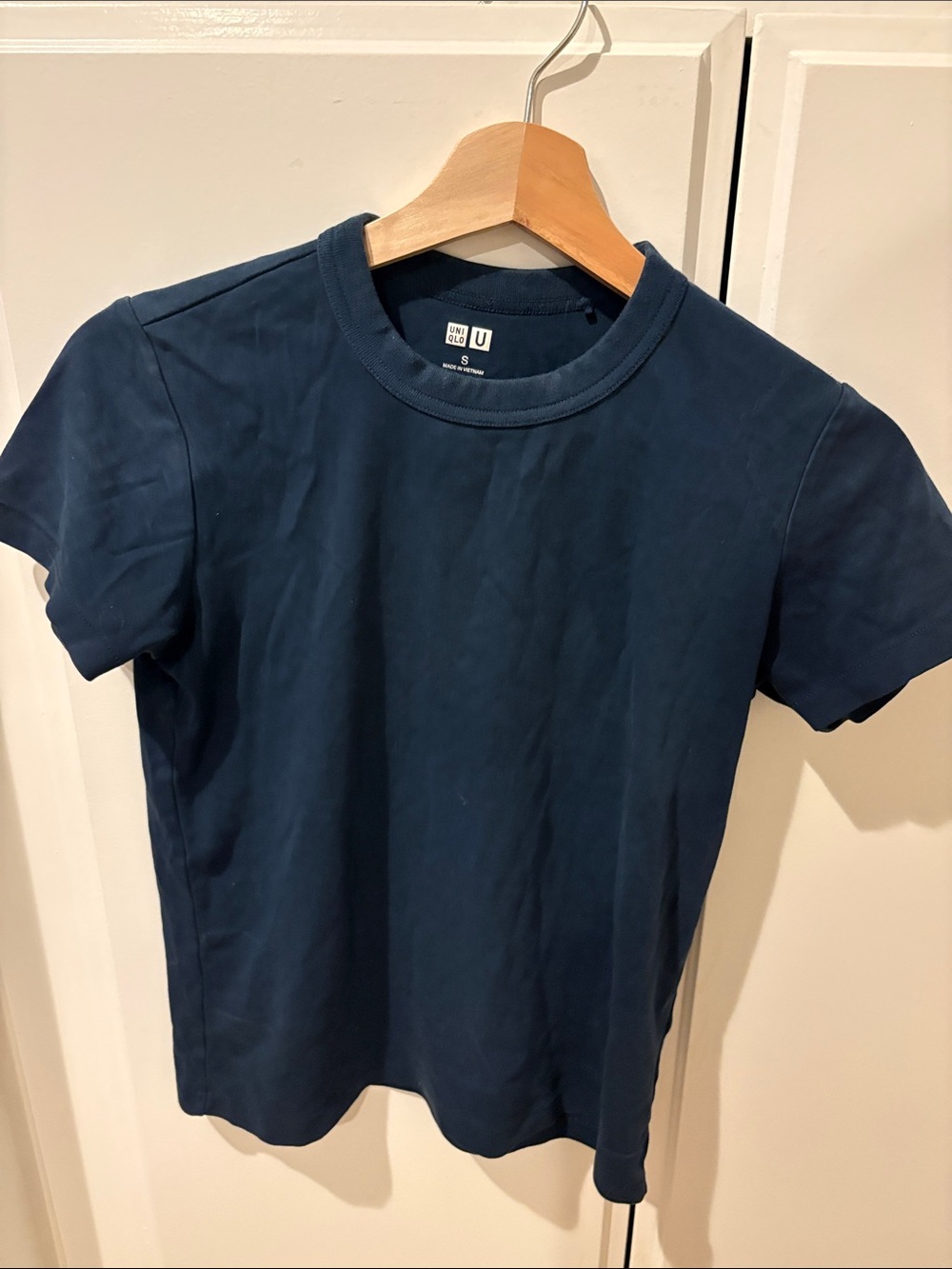 Uniqlo 100% cotton Navy Women's Short Sleeve Crew Tee